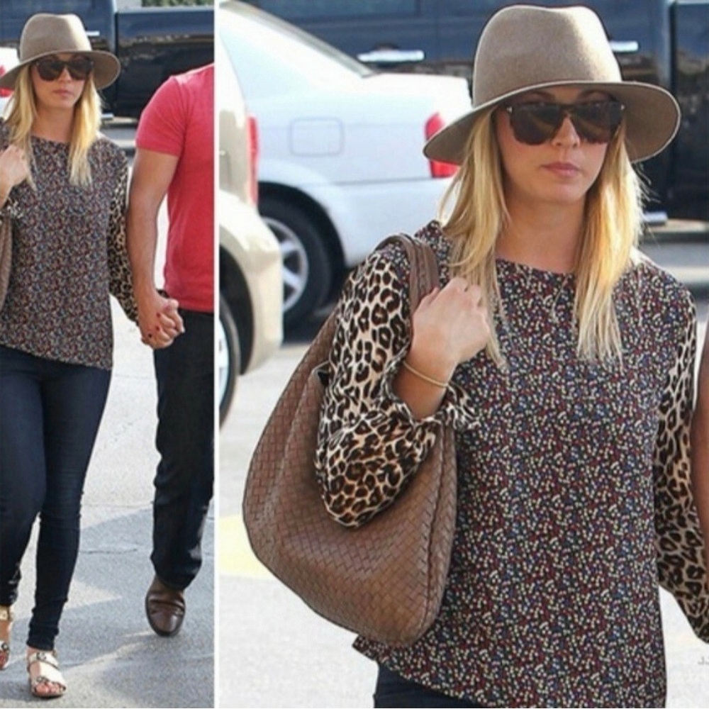 Equipment Multicolor Floral & Leopard Sleeve Blouse